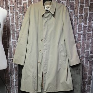 Classic Mens Womens Tan Trench Coat Vintage Water Repellent Plaid Grandpa